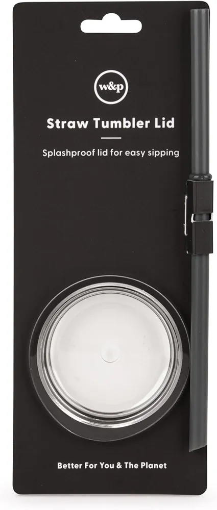 W&P Porter Straw Lid for Insulated Tumbler, Leak-Proof, BPA Free, Charcoal