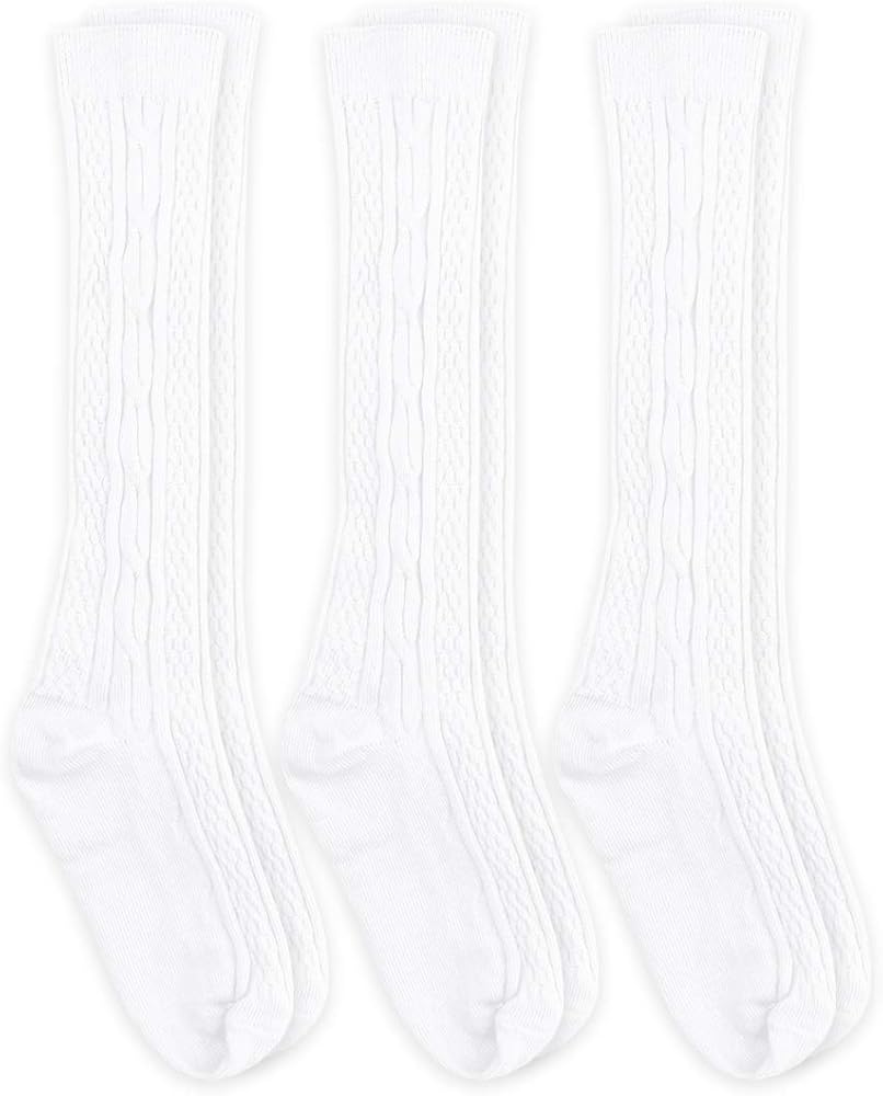 Jefferies Socks Womens Cable Knit Knee High Socks 3 Pair Pack