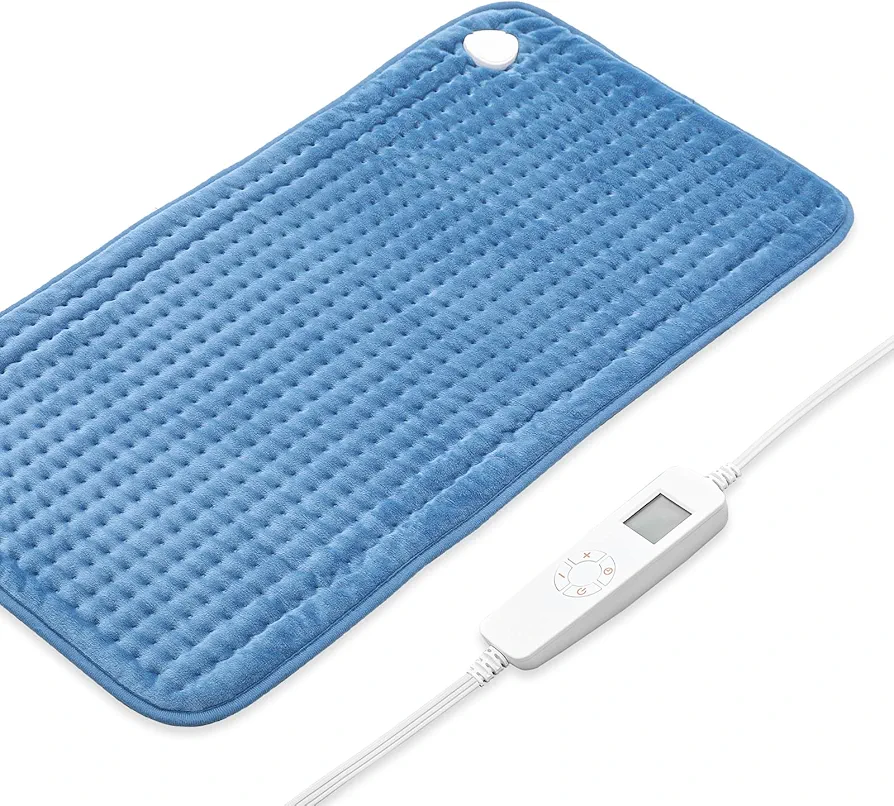 Magshion 17x33 Inch Soft Warm Lightweight Long Plush Electric Heating Pad for Back Large Heating Pad with 6 Heat Settings & 30/60/90 Min Auto Shut Off Washable Body Heating Pad, Sky Blue