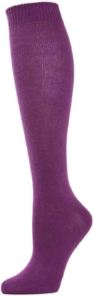 MeMoi Women's Cotton Blend Solid Knit Knee High Socks