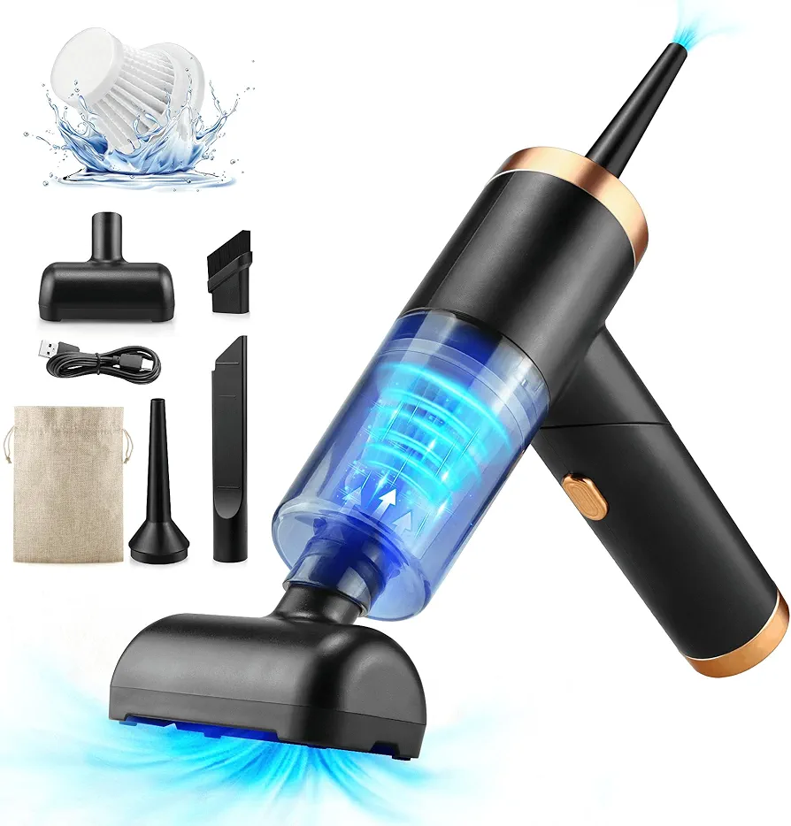 Mini Vacuum Cordless, 90°Foldable, 120W 8kPa High Power, 4000mAh Rechargeable Car Vacuum Cleaner, Wireless Handheld Car Vacuum Cleaner, Best Small Vacuum Cleaner for Car/Home/Desk