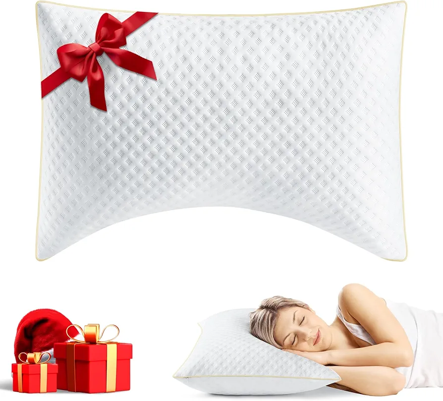 Pillow King Size for Neck and Shoulder Pain Relief, Adjustable Memory Foam Side Sleeper King Pillow, Luxury Curved King Size Pillow for Sleeping with Washable Cover