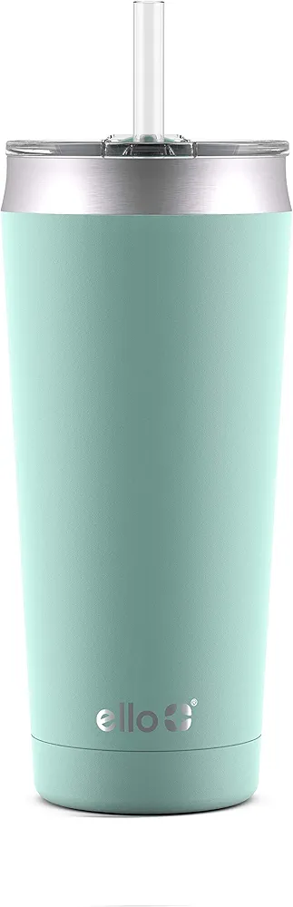Ello Beacon Vacuum Insulated Stainless Steel Tumbler with Slider Lid and Optional Straw