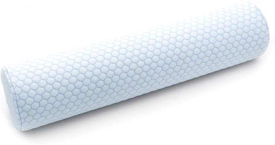Cervical Roll Cylinder Bolster Pillow, Memory Foam Neck Support Pillow with Cooling Washable Pillowcase, Round Soft Pillows for Sleeping and Cervical Pain Relief, 18 X 4 Inches