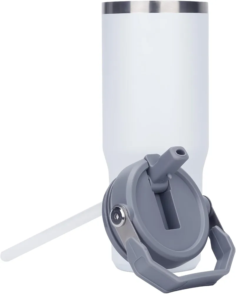30 oz Tumbler with Handle and Flip Straw 2-in-1 Lid and Straw Water Bottle Reusable Coffee Tumbler Travel Mug 100% Leak for Home, Outdoors, Sports, Office or Car