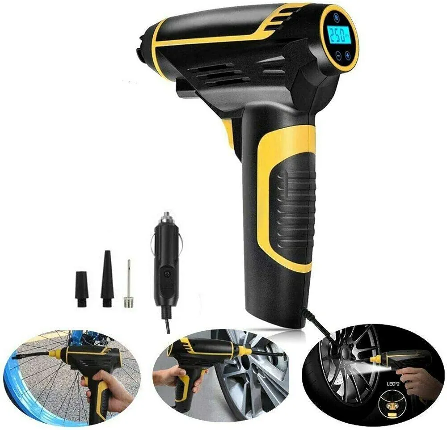 150PSI Digital Tyre Inflator Cord Handheld Air Compressor/Automatic Pump Adapter LED Electric Car Tyre Inflator Pump Digital Portable Tyre Air Compressor Pump Car Compressor Air