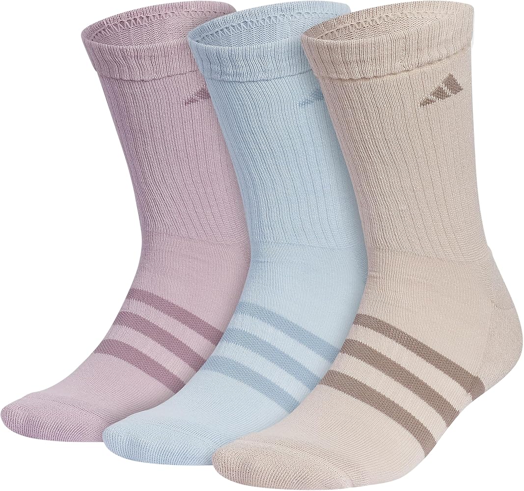 adidas unisex-adult Adaptive Crew Socks (3-pairs) With Durable Reinforced Cuff for Easy Self-dressing
