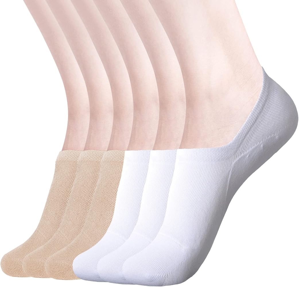 DIBAOLONG Womens No Show Socks Non Slip Flat Boat Line Low Cut Socks (6-12 Packs)