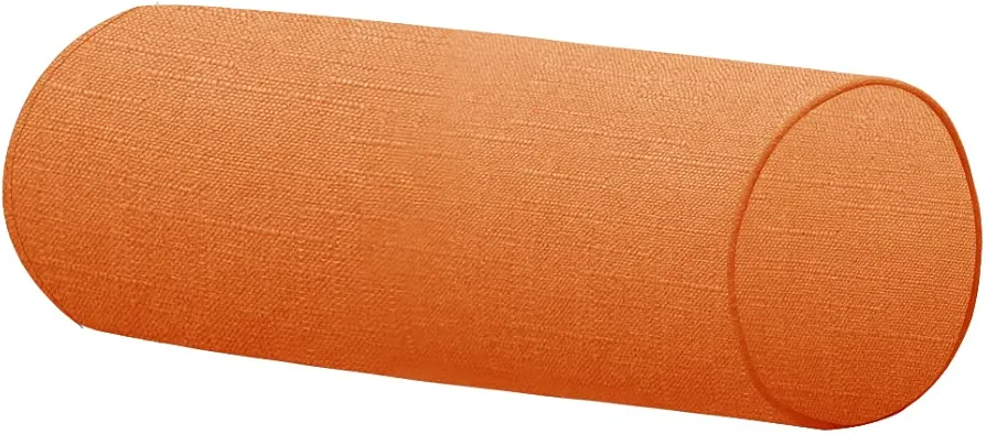 Neck Roll Pillowcases Velvet Cylindrical Pillow Covers 16"x6" with Hidden Zipper for House Home Decor Neck Roll Pillow Cervical Neck Roll Memory Pillow Cylinder Round Cushion (Linen Orange, 16x6)