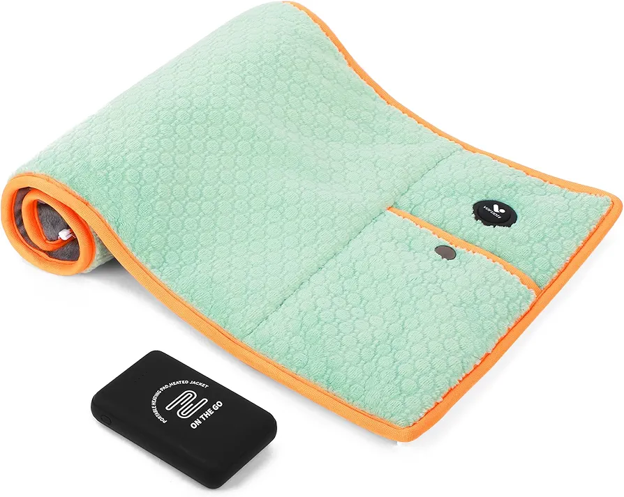 Weighted Heating Pad with Battery, 3 Heat Settings, Electric Portable Heating Pad for Back, Abdomen, Machine Washable, Cordless