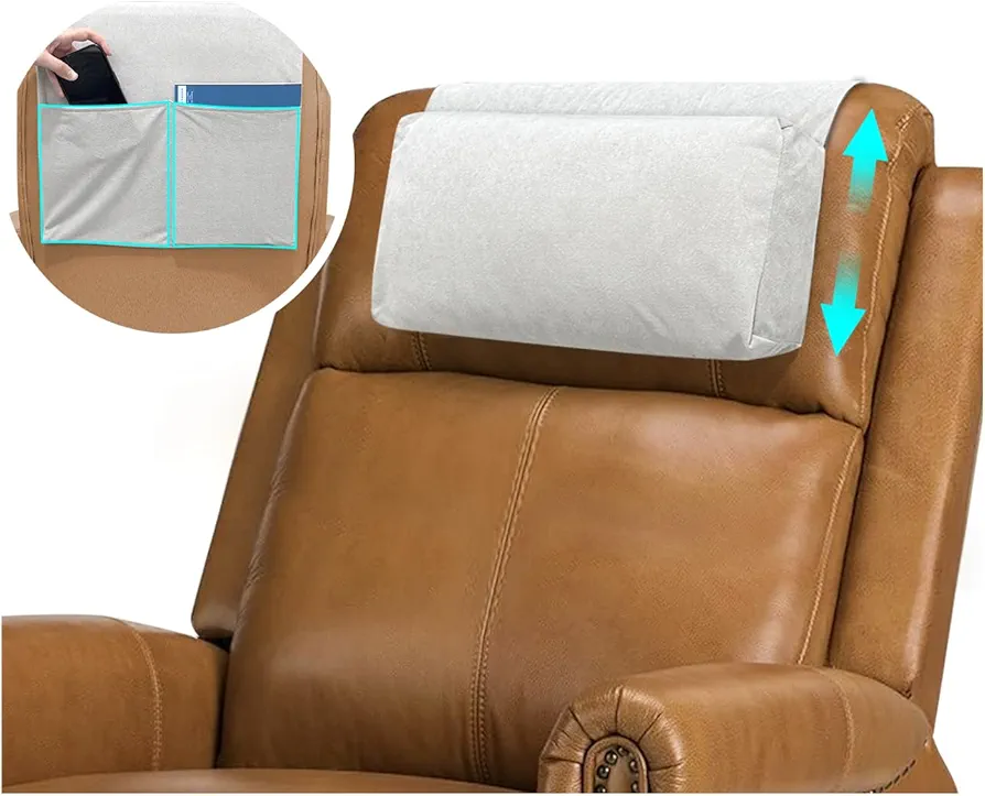 KAAMOS Recliner Head Rest Neck Pillow, Couch Head and Neck Support Pillow for Recliner Headrest, Office Chair Neck Pillow for Recliner Sofa Armchair, Adjustable Headrest Cushions for Neck Pain Relief