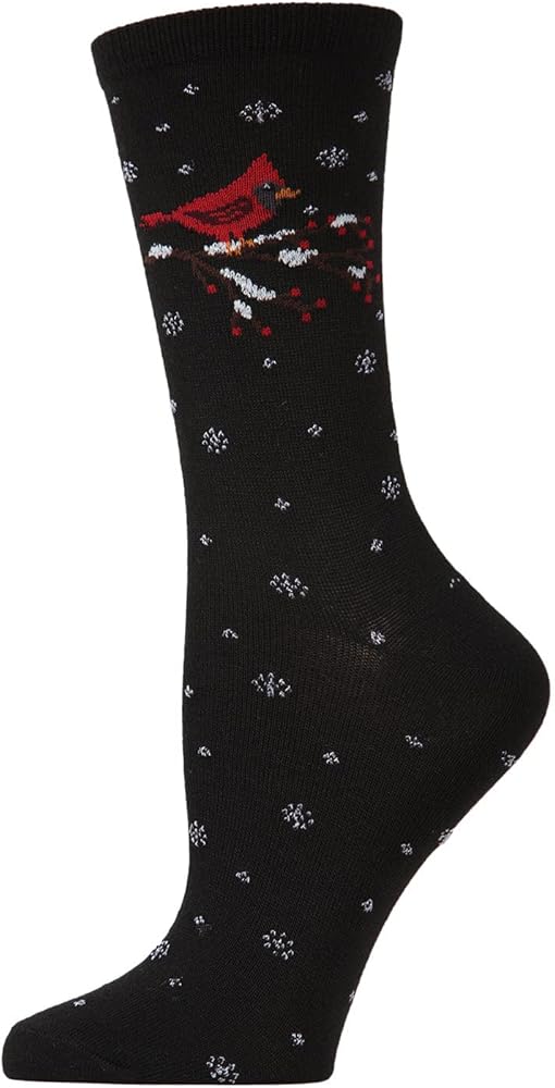 MeMoi Christmas Cardinal Holiday Crew Socks