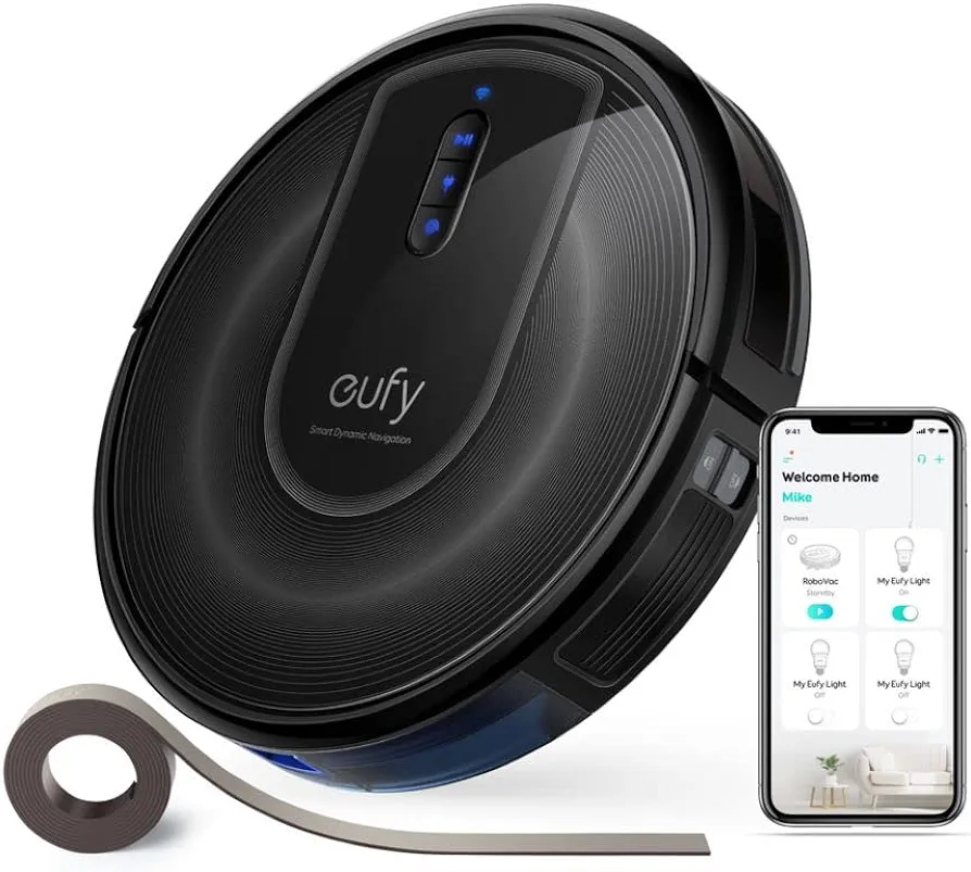 eufy RoboVac G30 Verge, Robot Vacuum with Home Mapping, 2000Pa Suction, Wi-Fi, Boundary Strips, for Carpets and Hard Floors