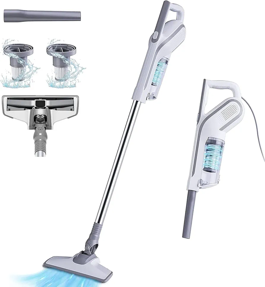 Corded Stick Vacuum Cleaners for Home, 18KPa Ultra Powerful Lightweight Stick Handheld Vacuum with 650W Suction, 2-in-1 Stick Vacuum for Cleaning Floors, Carpets & Pet Hair, 3.3Lbs