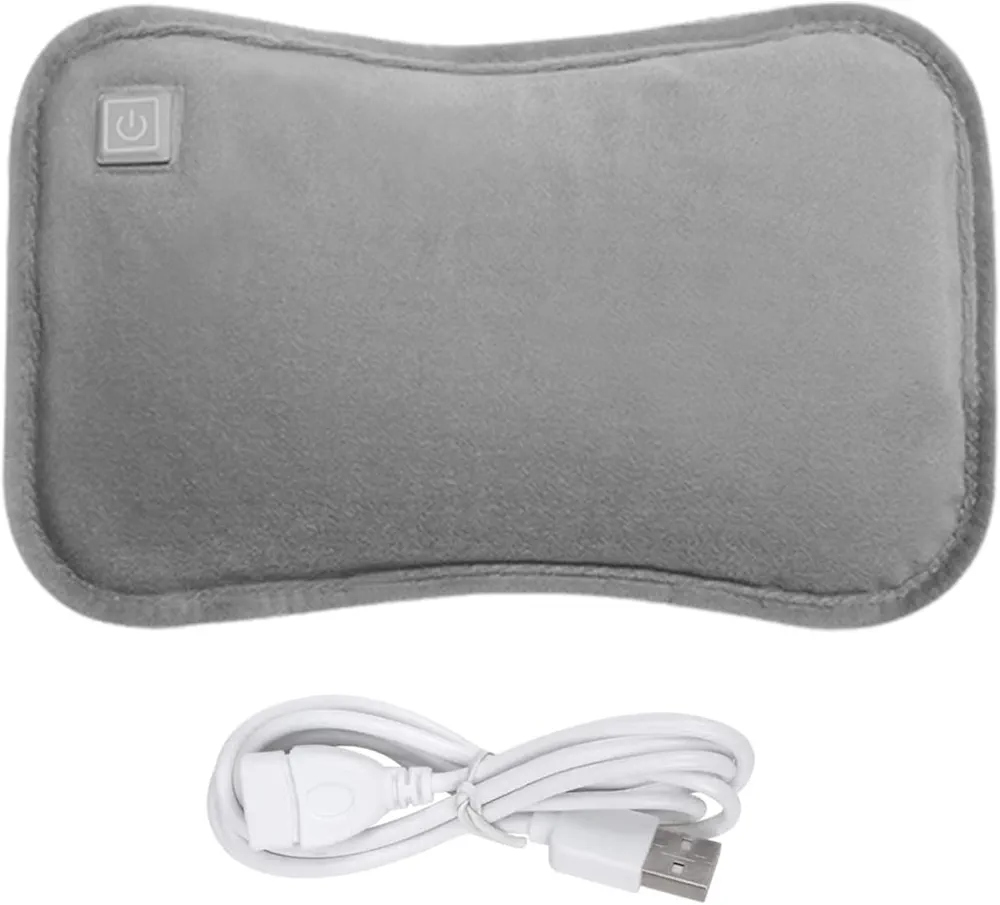 Hot Water Bag,Electric Hot Water Bottle with Flannel Cover 3 Heat Settings Foldable USB Rechargeable Hot Water Bottle Washable Bed Warmer Automatic Power-Off Hand Warmers for Winter