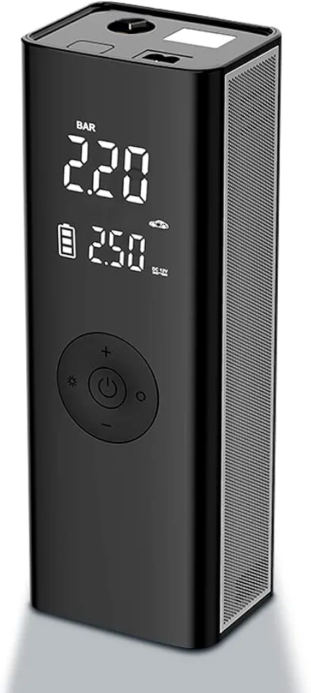 Smart Portable Air Pump, 150 PSI Air Compressor Tire Inflator - Fits Car, Truck & Motorcycle Tires - Digital Pressure Gauge, Cordless Compact Bike Pump, Ball
