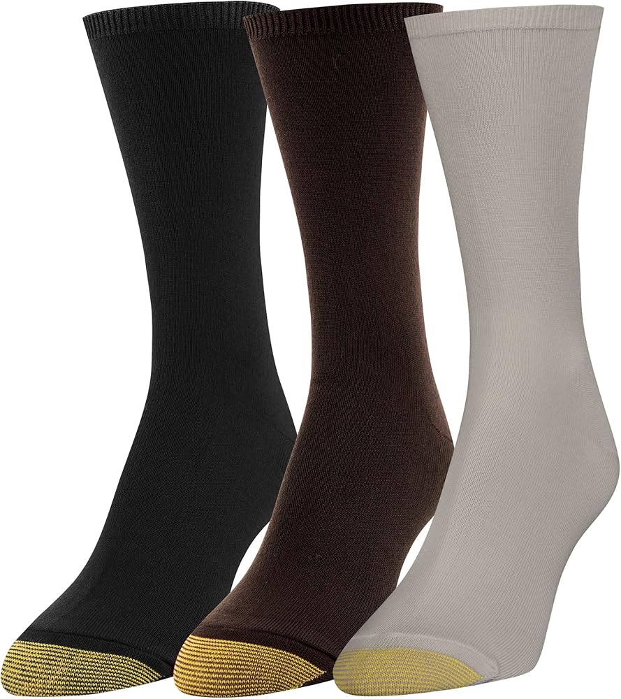 GOLDTOE Women's Castaway Crew Socks 3 Pack