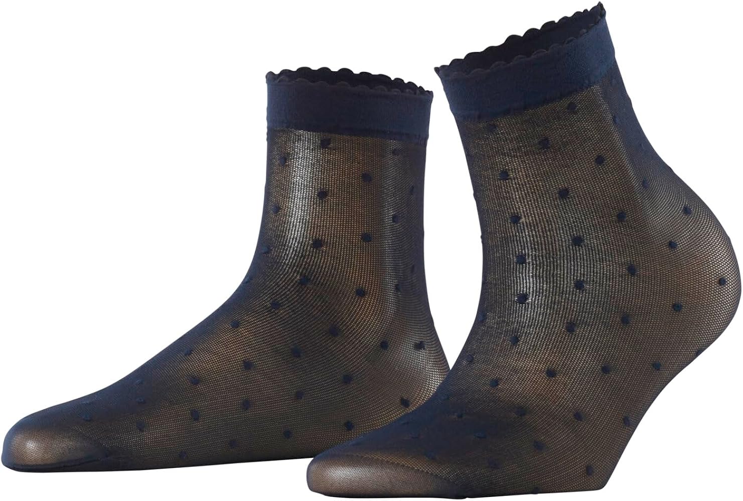 FALKE Women's Dot 15 Denier Dress Socks, Patterned, Sheer, 1 Pair