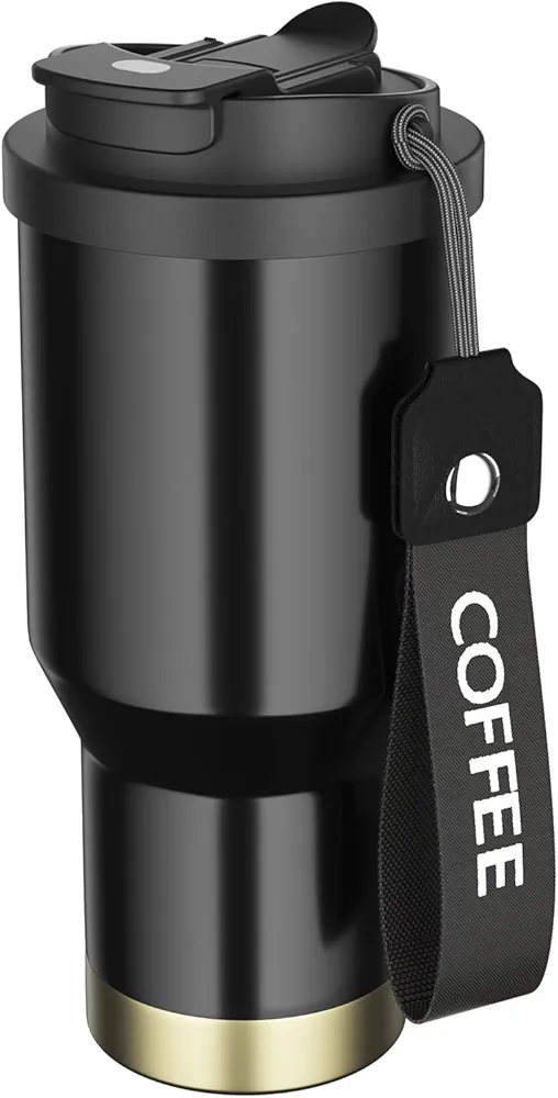 Coffee Mug - 18 oz (530ml) Stainless Steel Vacuum Insulated Tumbler - Spill Proof Travel Coffee Mug - Keeps Drinks Hot and Cold - Coffee Travel Mug Spill Proof Leak Proof (black)
