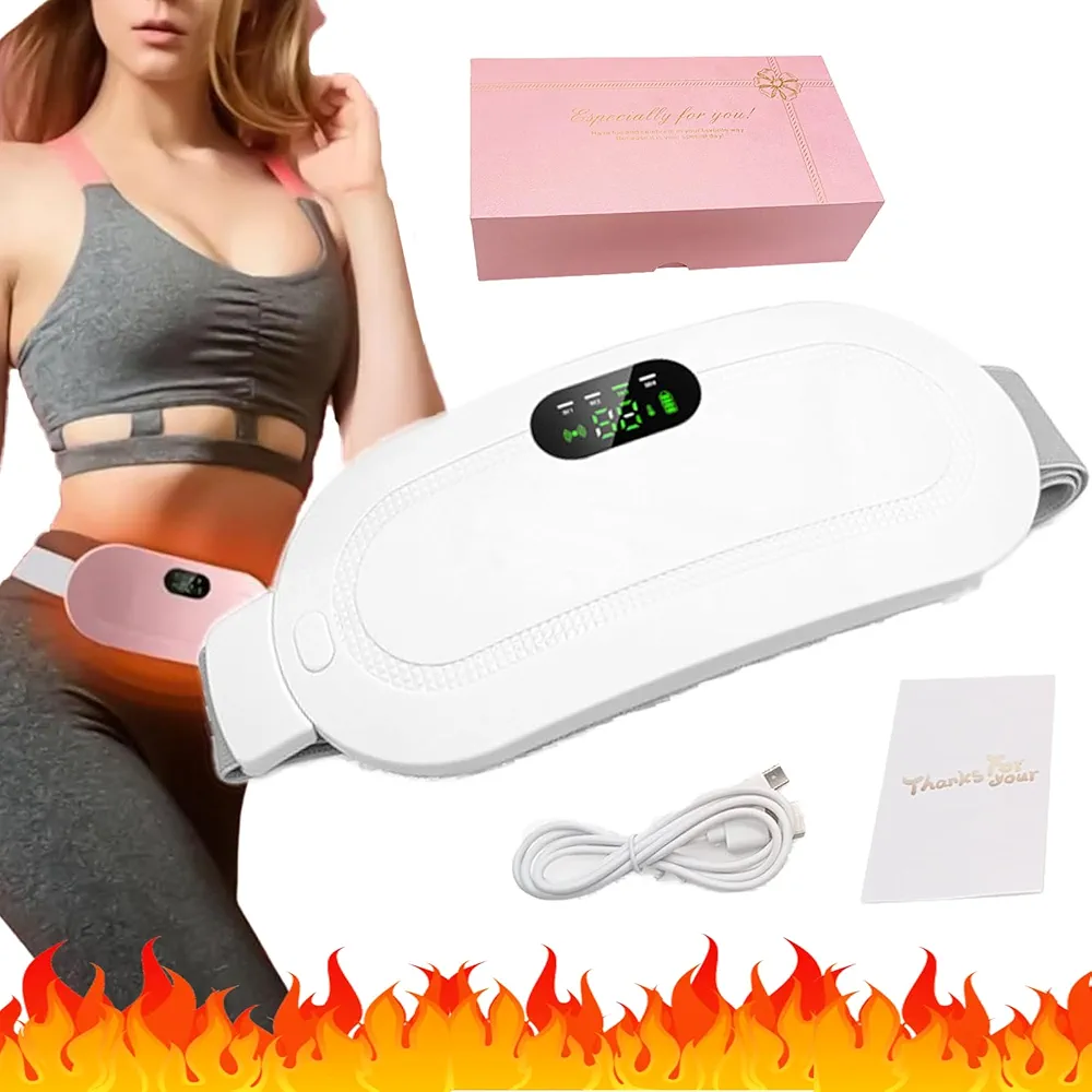 Warmher - Warmher Smart Menstrual Heating Pad, Warmher Heating Pad, Thermik Cramp Pal 2.0 Menstrual Heating Pad, Portable Menstrual Heating Pad, 3 Heat Levels and 4 Massage Modes (White)