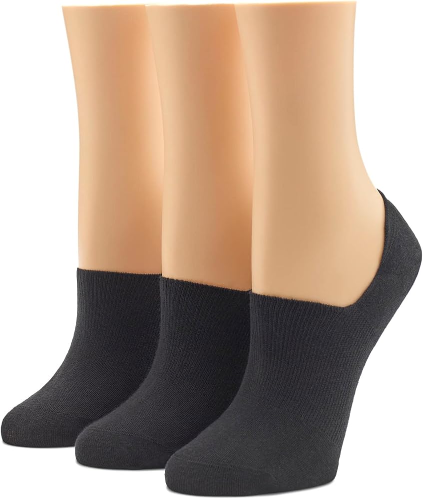 HUE Women's Cotton Arch Hug Liner Sock 3 Pair Pack