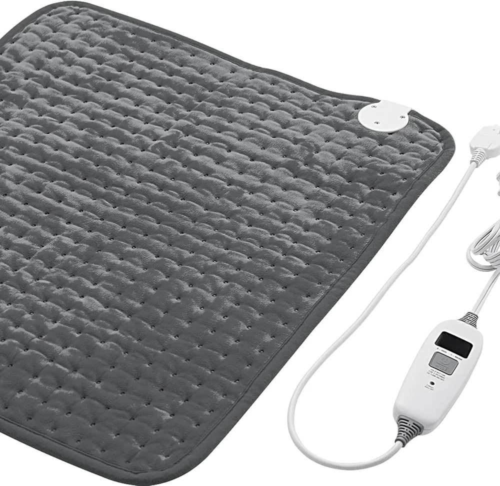 Electric Heating Pad 20"x24" for Back Pain Relife, Cramps, Neck and Shoulder, Moist/Dry Heat Therapy with Auto Shut Off Heating Pads, Holiday Christmas Gifts for Women Men Mom Dad, Gray