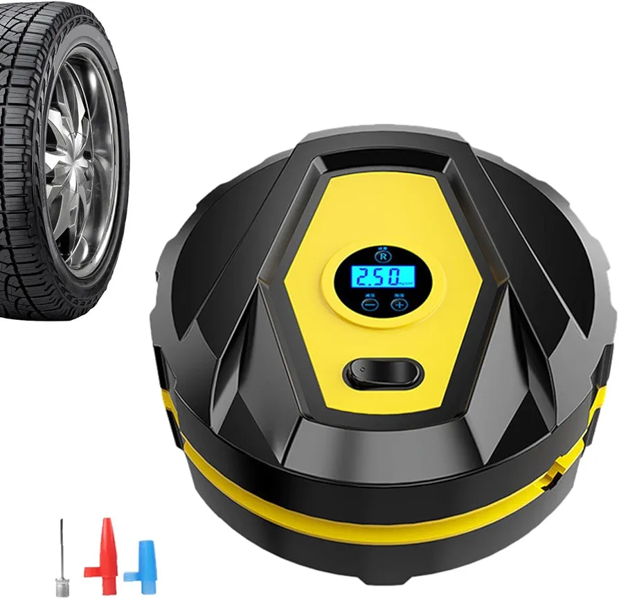 Tire Inflator Portable Air Compressor - Efficient and Quick Tire Pump with Digital Display - Car Air Pump, Quick Efficient Electric Air Pump, Tire Air Compressor with LED Light,