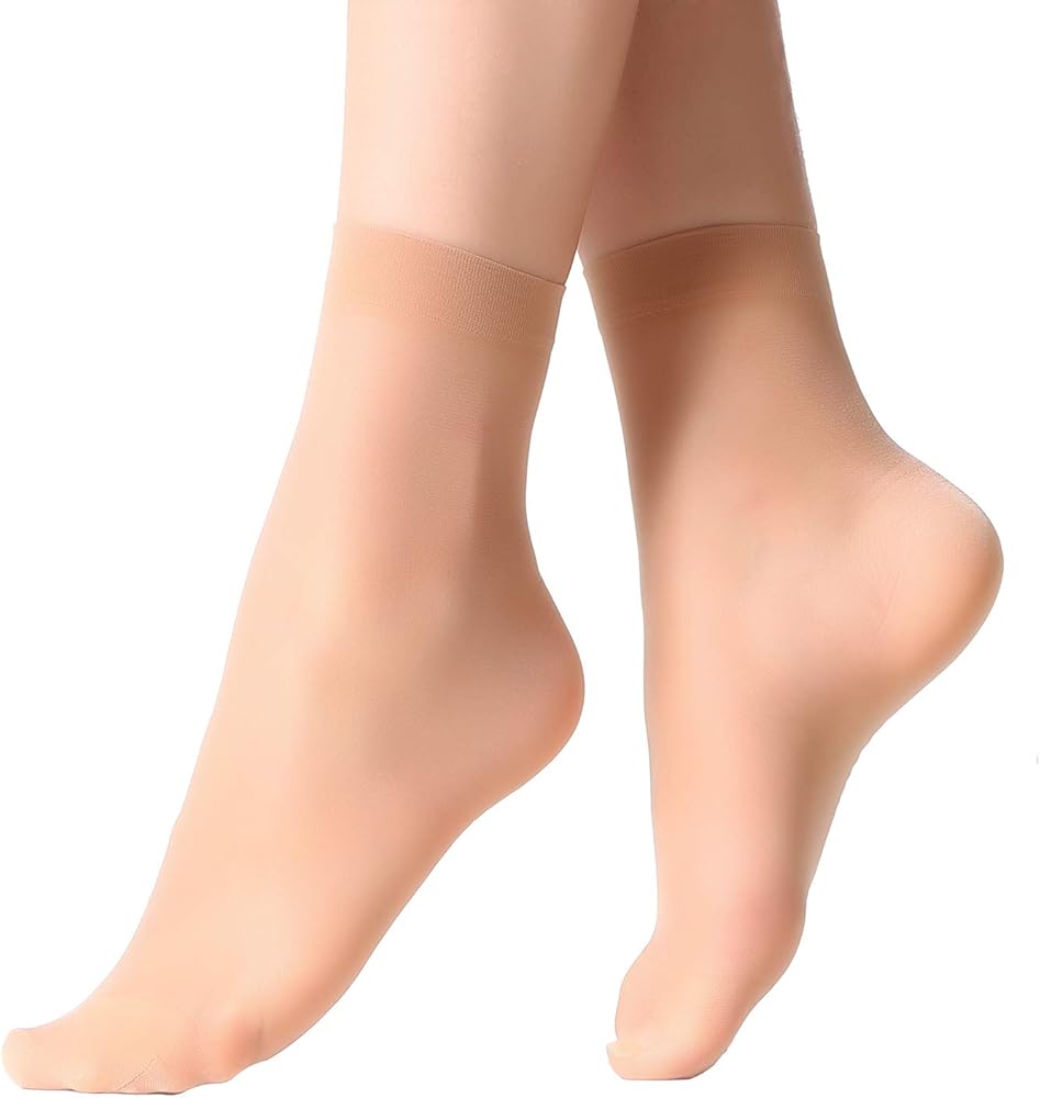 MANZI 12 Pairs Nylon Pantyhose Socks Ankle Sheer Hosiery