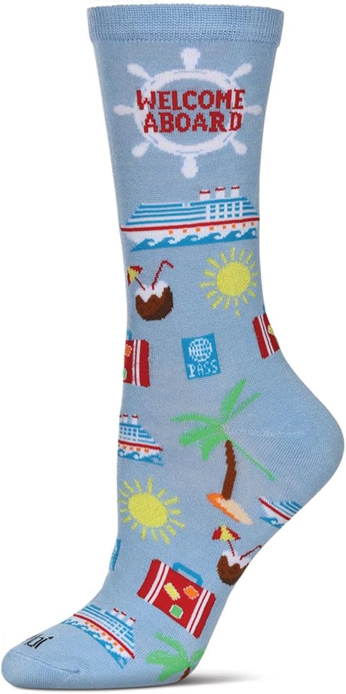 MeMoi Women's Cruise Ship Rayon From Rayon Crew Socks
