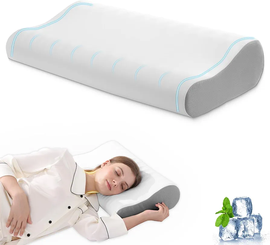Memory Foam Pillows - Ergonomic Cervical Neck Pillow for Neck and Shoulder Pain Relief, Orthopedic Contour Design for Side, Back, and Stomach Sleepers, Premium Comfort for Restful Sleep