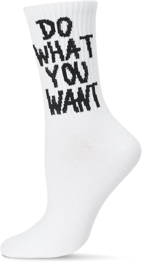 MeMoi Women's Do What You Want Cotton Blend Crew Socks