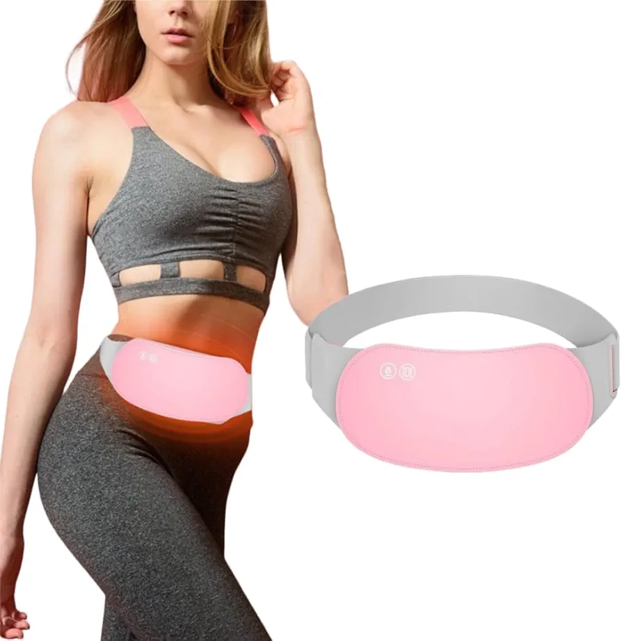 Portable Menstrual Heating Pad Electronic Period Heating Massager Belt for Cramp and Lower Back Pain Relief Abdominal Heating Pad with 3 Massage Modes and 3 Heat Levels Fast Heating Belly Wrap Belt