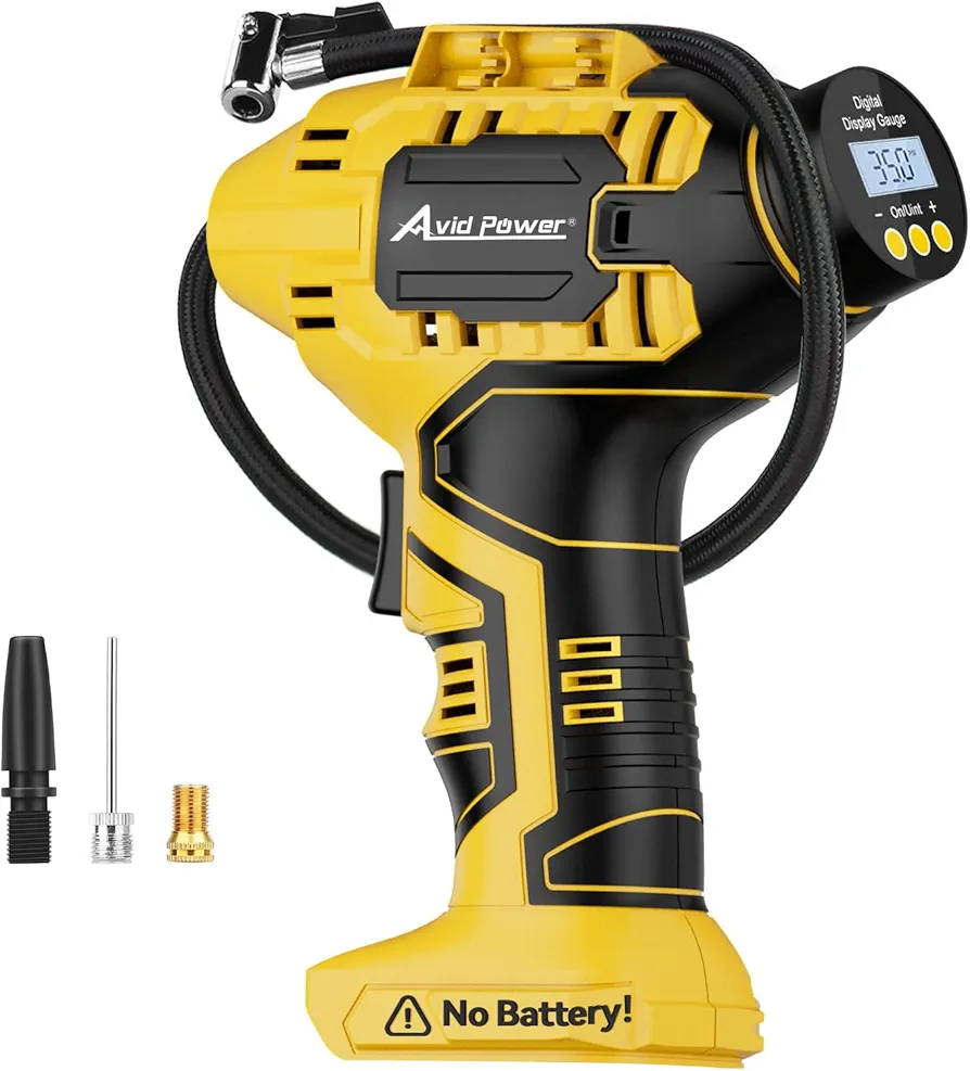 AVID POWER Cordless Tire Inflator (Battery Not Included), Compatible with DeWalt 20V Max Batteries of DCB Series, Not for Avid Power Batteries, Portable Air Compressor, Air Pump for Car, bike, ball