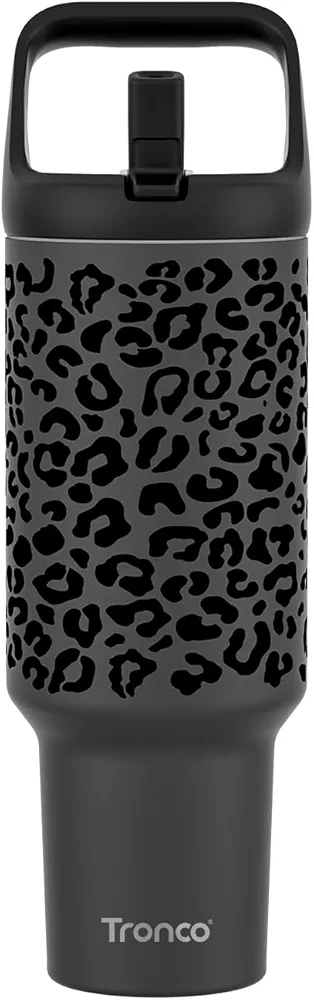 Tronco 40 oz Tumbler with Handle and Straw, Leak-Proof Insulated Tumbler with Flip Straw and Top Handle, Reusable Insulated Cup Water Bottle for Home, Outdoors, Fits in Cup Holder, Cold for 30 Hours