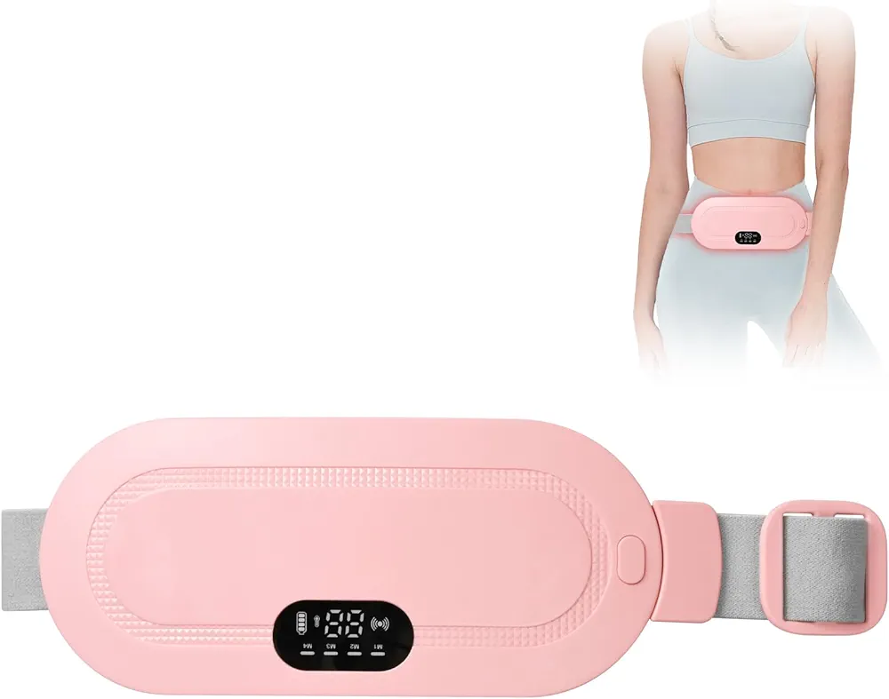 Heating Pad for Period Cramps, Menstrual Heating Pad with 3 Heat Levels & 4 Massage Modes, Portable Heating Pad, Cordless Heating Pad, Cramps Heating Pad Women for Bellyful, Waist, Back, Neck