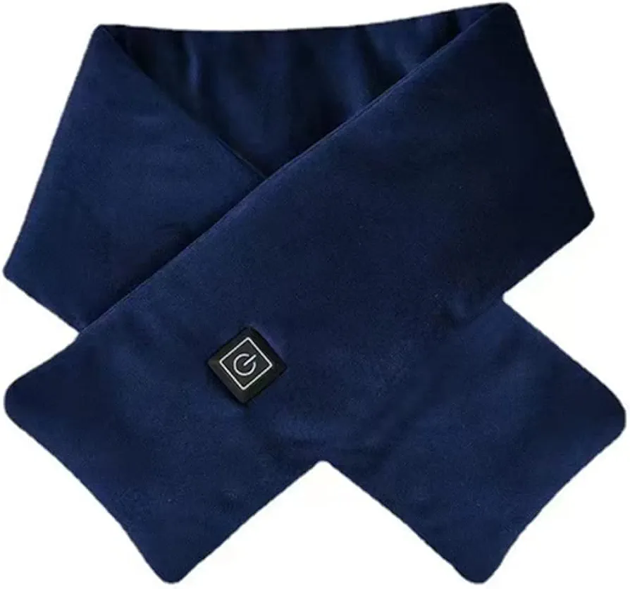 Heated Scarf,Rechargeable Neck Heating Pad,Neck Heating Pad for Pain Relief for Men,Outdoor Winter Scarf,Christams (Navy Blue)