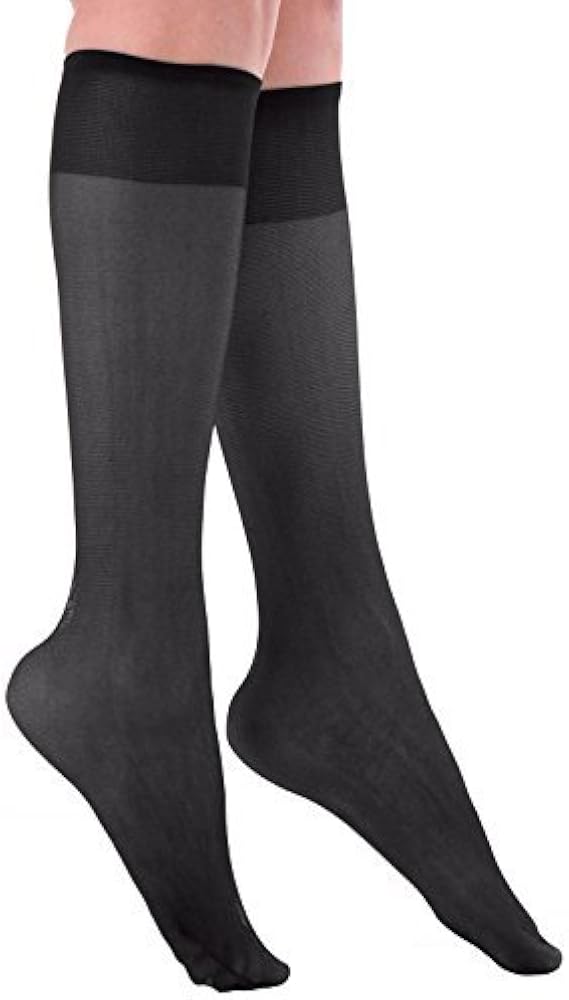 EMEM Apparel Women's Plus Size Queen Sheer Support Knee High Stockings 3-Pack