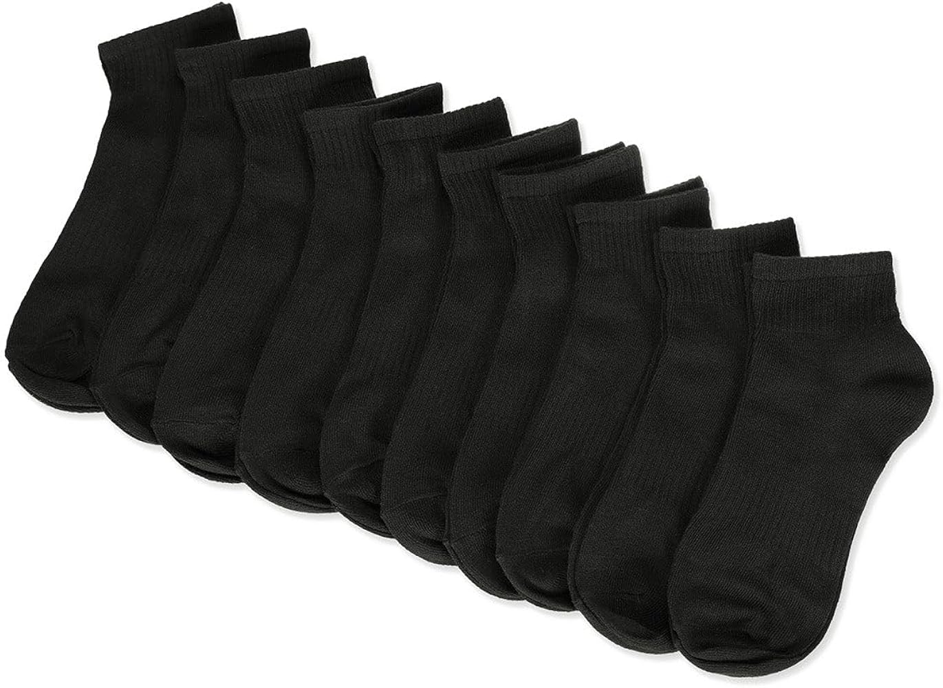 MeMoi Women's 10 Pair Pack Active Sport Solid Quarter Socks