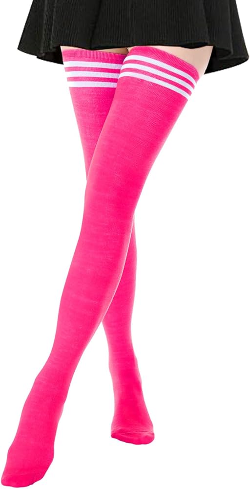 1 Pairs Extra Long Thigh High Socks for Women Long Boot Femboy Thigh High Stockings Striped Over Knee High Socks