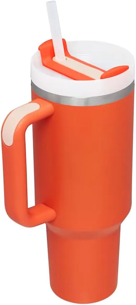 40oz Stainless Steel Vacuum Insulated Tumbler with Lid and Straw for Water, Iced Tea or Coffee, Smoothie and More (Tiger Lily)