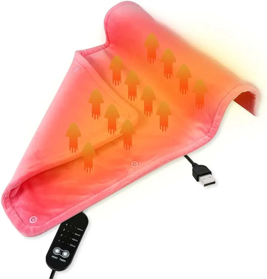 Portable Electric Heating Pads for Back Pain and Cramp Relief Heated Pad with Graphene Heating Technology Auto Off Large Heating Area 7 Levels of Adjustable Temperature Best Gift for Parents