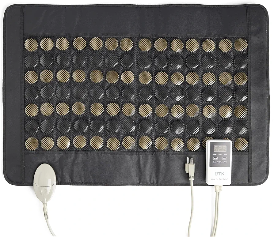 UTK 21 x 31 Inches 98 Tourmaline Stone Far Infrared Heating Pad for Back Pain Relief with Smart Controller & Carry Bag,Penetrate Heat for Muscle Soreness Stiffness Pain in Work or Daily Life