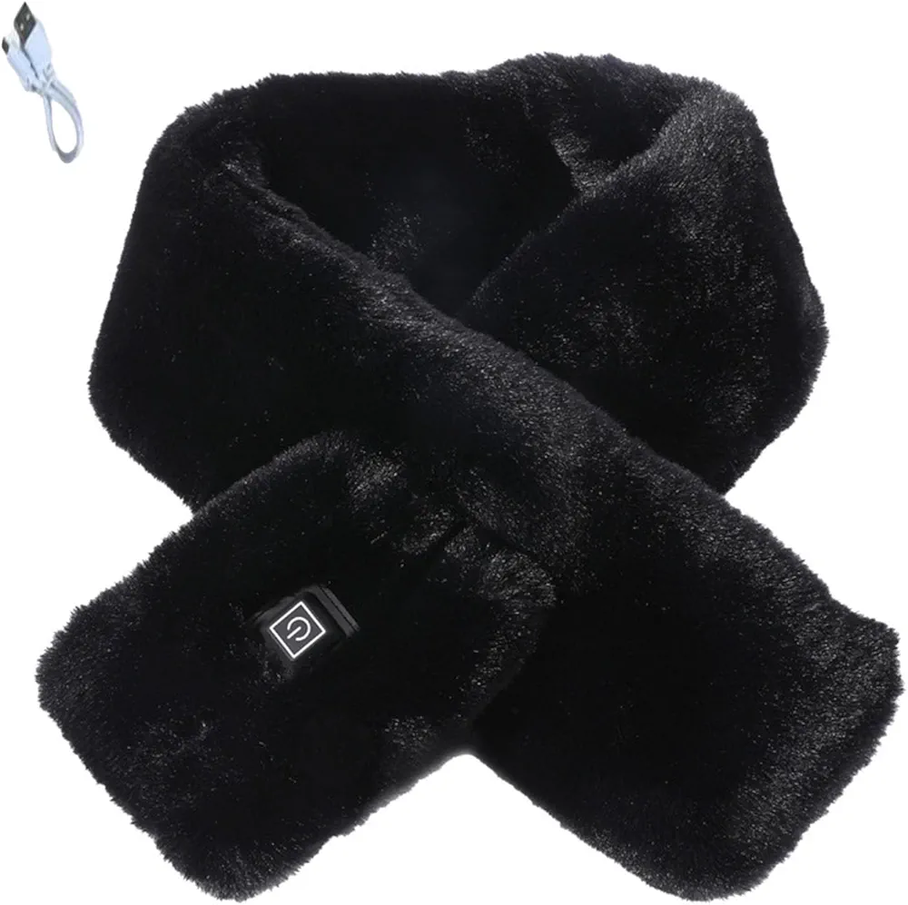Electric Heating Scarf, Neck Heating Pad, Scarf Electric Scarf Heated for Women, USB Rechargeable Heating Scarf (Black)