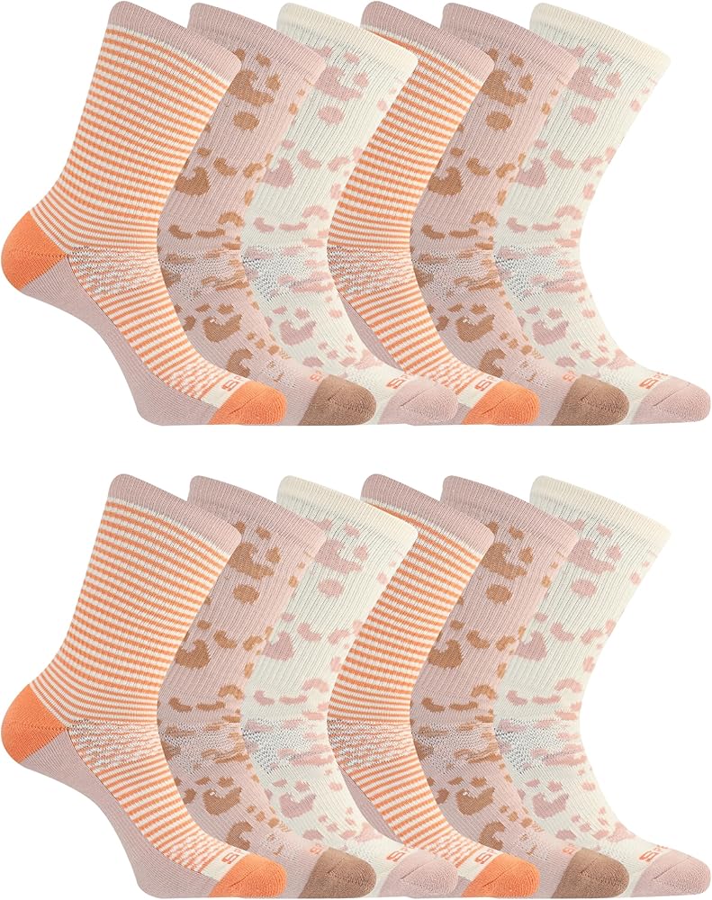 Sperry Women's Cotton Boat Crew Socks-3 Pair Pack-Arch Support and Comfort Cushioning