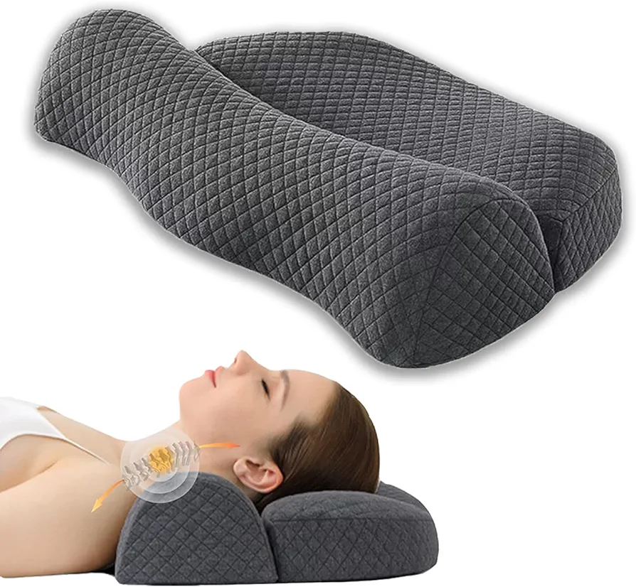 Cervical Neck Pillow for Neck Pain Relief, High-Density Memory Foam Pillow Neck for Bolster Support and Shoulder Relaxer.Ergonomic Neck Pillow for Sleeping Tension Muscle Relief,Supportive Pillow