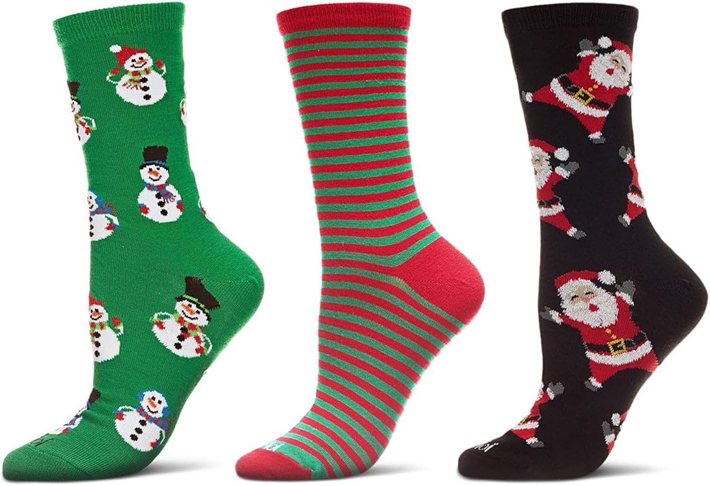MeMoi Women's 3 Pair Pack Christmas Holiday Crew Socks