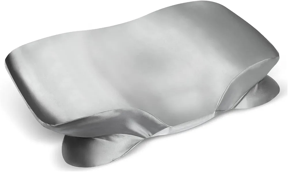 Satin Pillowcase for Zelimun Cervical Pillow, Ergonomic Pillow Case, Smooth & Soft Pillowcase for Sleeping Pillow, Gray Pillow Cover with Zipper
