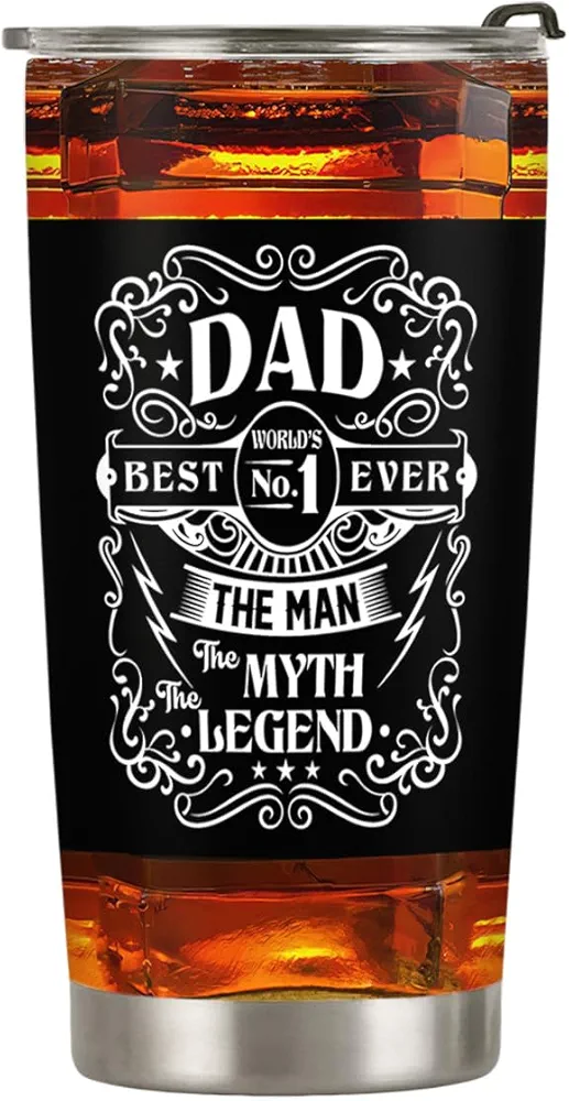 20oz Valentines Day Gifts for Him, Unique Birthday Gifts for Men, Dad, Son, Husband, Fathers Gifts, Father Man Myth Legend Dad Tumbler Cup, Travel Coffee Mug with Lid