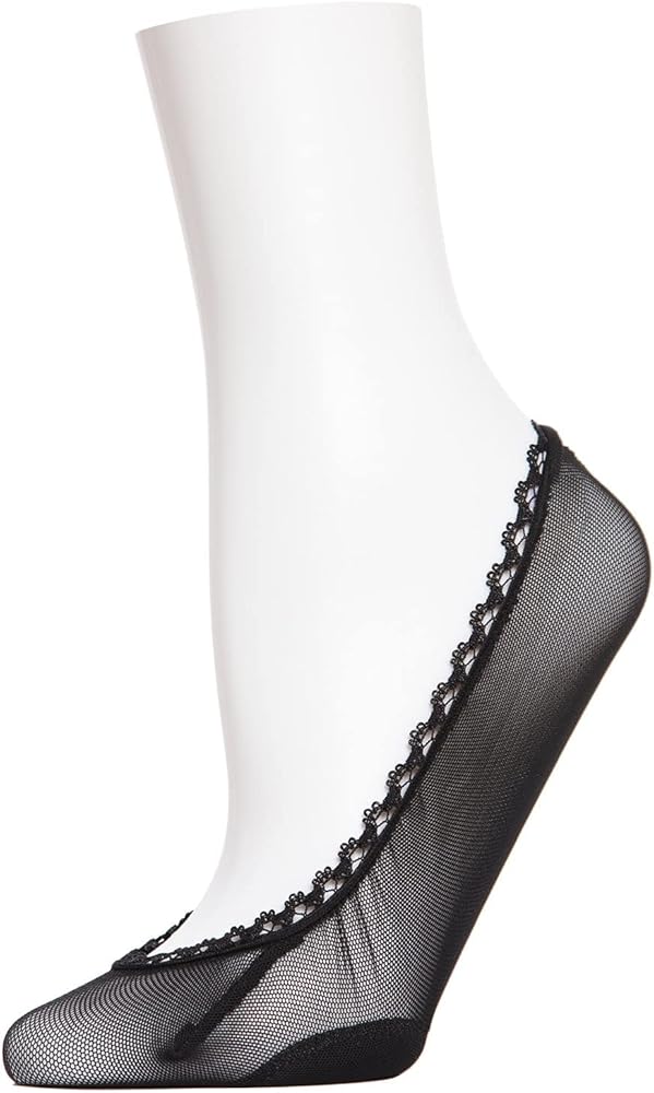 MeMoi Women's Mesh and Lace No Show Liner Socks