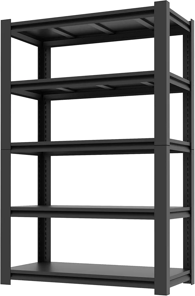 Garage Shelves,72" H Garage Shelving Heavy Duty, 2500Lbs 5 Tier Adjustable Garage Storage Shelves Suitable for Warehouse, Basement, Workshop, Kitchen, Require Assembly, 16" D*36" W*72" H, Black